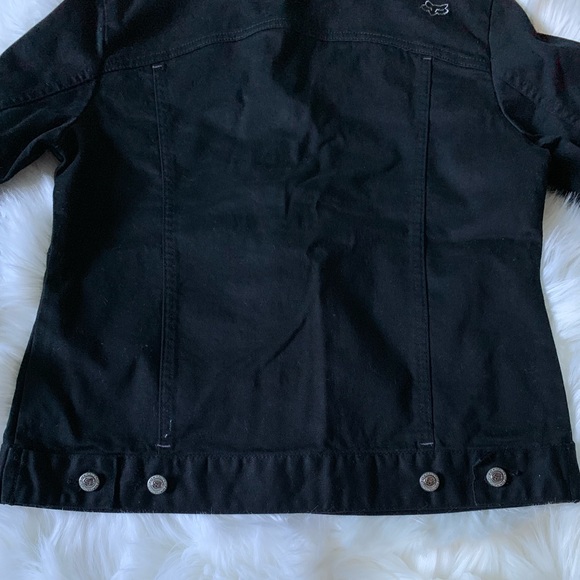 Fox Racing Black Denim Jacket Sz S EUC - Picture 7 of 8